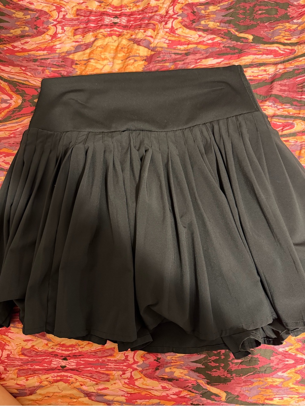Black Pleated High-Waisted Athletic Skort / Tennis Skirt